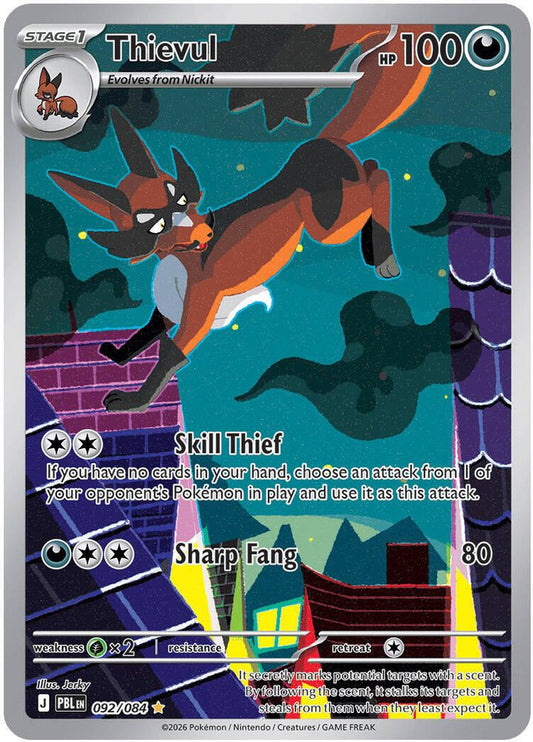 Thievul 092/084 Illustration Rare Pitch Black Pokemon Holo Near Mint