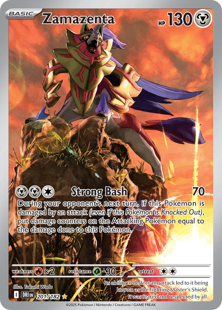 Zamazenta 201/182 Illustration Rare Destined Rivals Pokemon Holo Near Mint