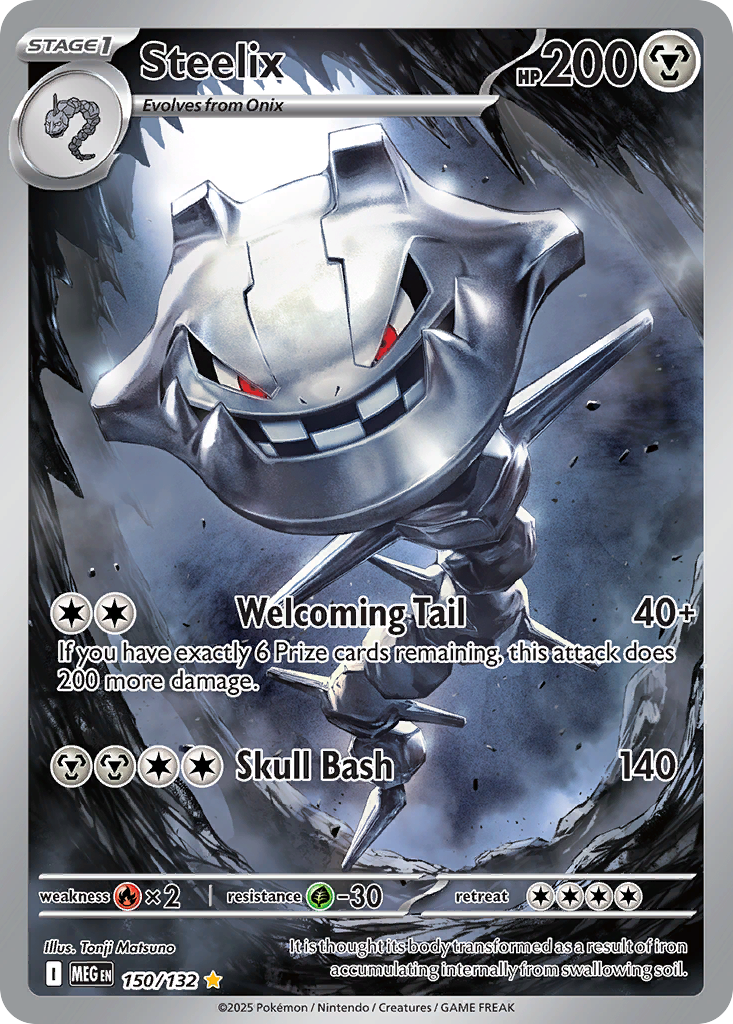 Steelix 150/132 Illustration Rare Mega Evolution Pokemon Near Mint