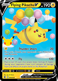 Flying Pikachu V 006/025 Holo V Rare Celebrations Pokemon Near Mint