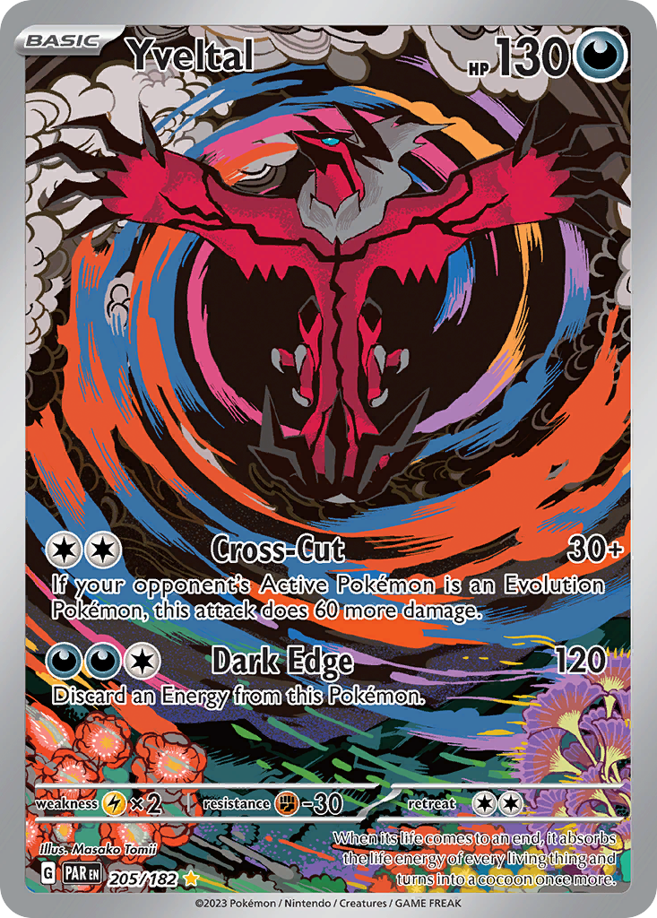 Yveltal 205/182 Illustration Rare Paradox Rift Pokemon Near Mint