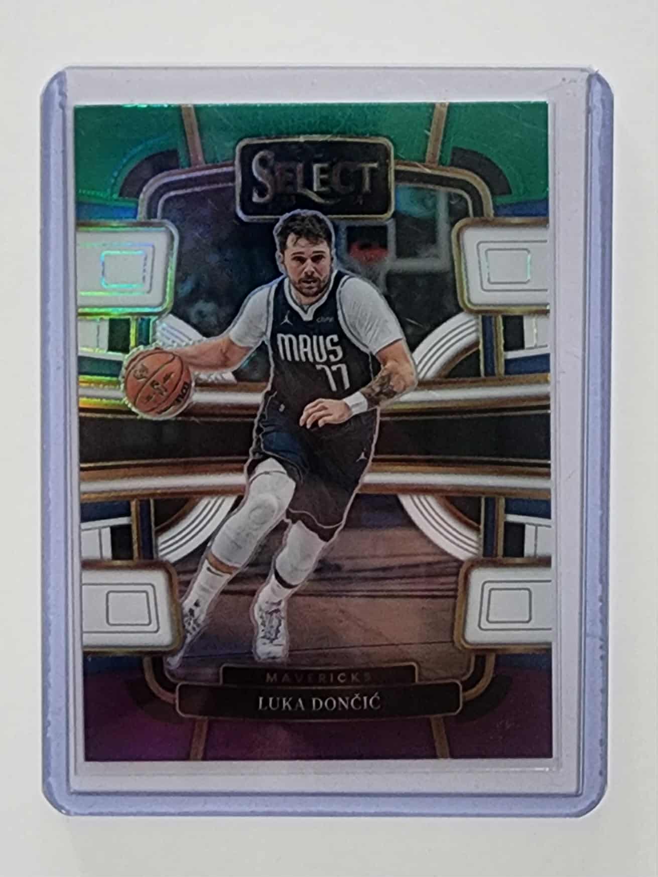 2023-24 Panini Select Green White Purple Prizms #51 Luka Doncic Dallas Mavericks