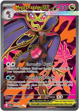 Mega Dragalge ex 104/086 Holo Ultra Rare Chaos Rising Pokemon Holo Near Mint