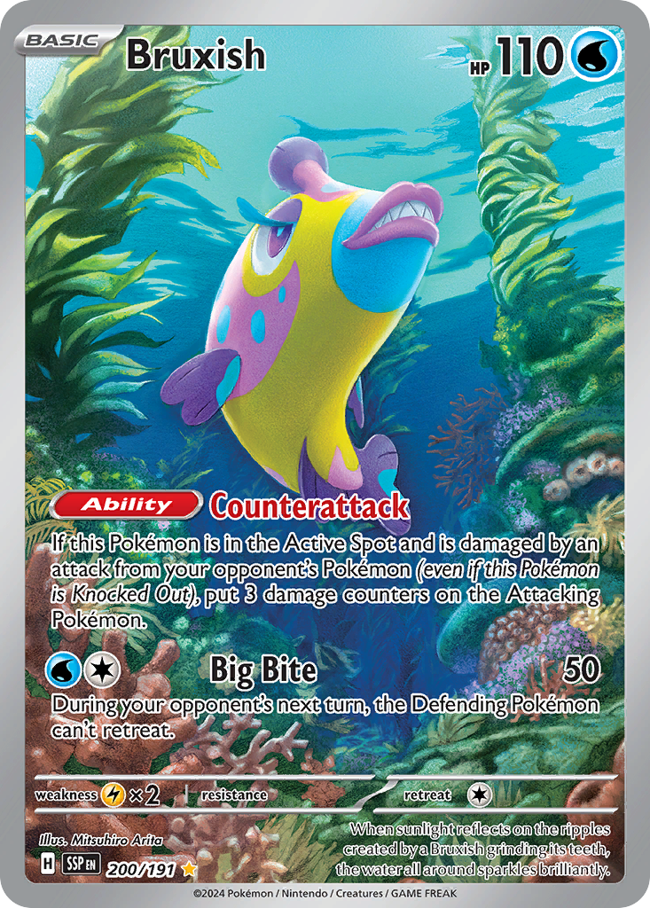 Bruxish 200/191 Illustration Rare Surging Sparks Pokemon Holo Near Mint