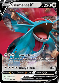 Salamence V 143/189 Holo V Rare Darkness Ablaze Pokemon Near Mint