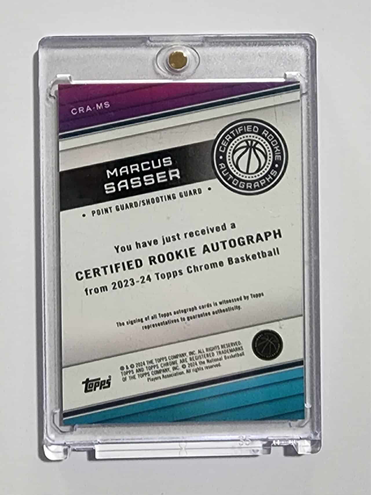 Marcus Sasser 2023-24 Topps Chrome #CRA-MS Certified Rookie Autographs