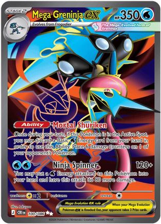 Mega Greninja ex 100/086 Ultra Rare Chaos Rising Pokemon Holo Near Mint