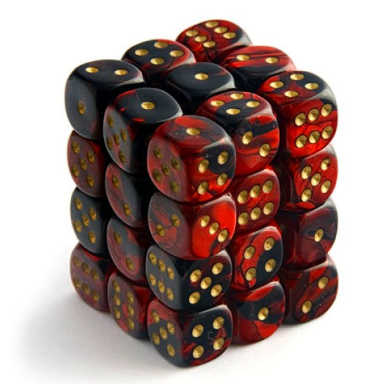 CHX 26833 Gemini 12mm d6 Black-Red/Gold Block