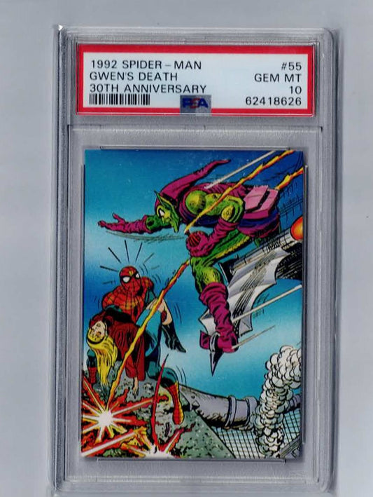 SPIDER-MAN: GWEN STACY'S DEATH 30th Anniversary 1992 Marvel Card #55 PSA 10