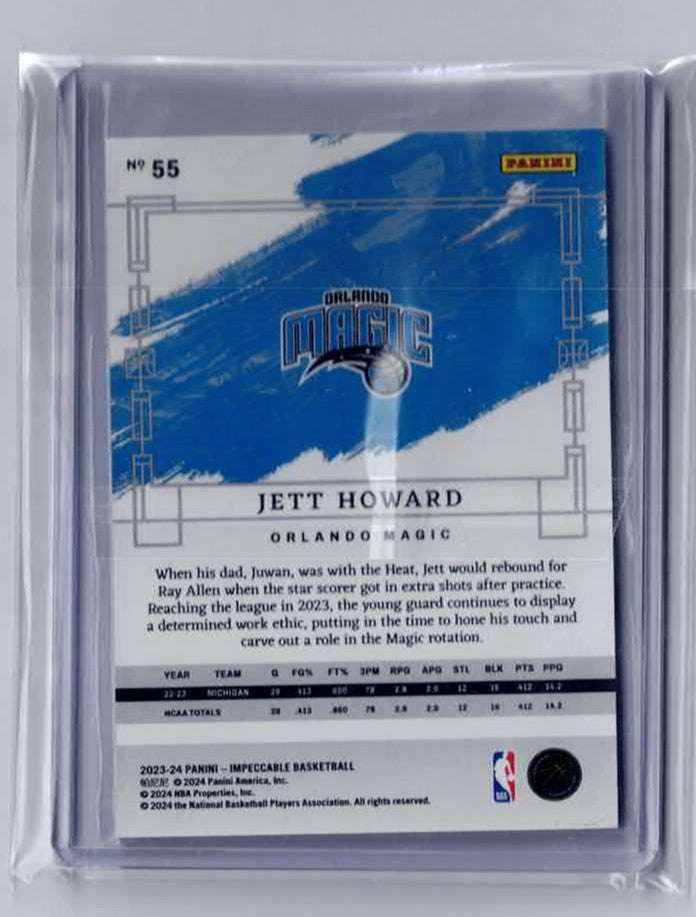 2023-24 JETT HOWARD PANINI IMPECCABLE ROOKIE RC #55 red base