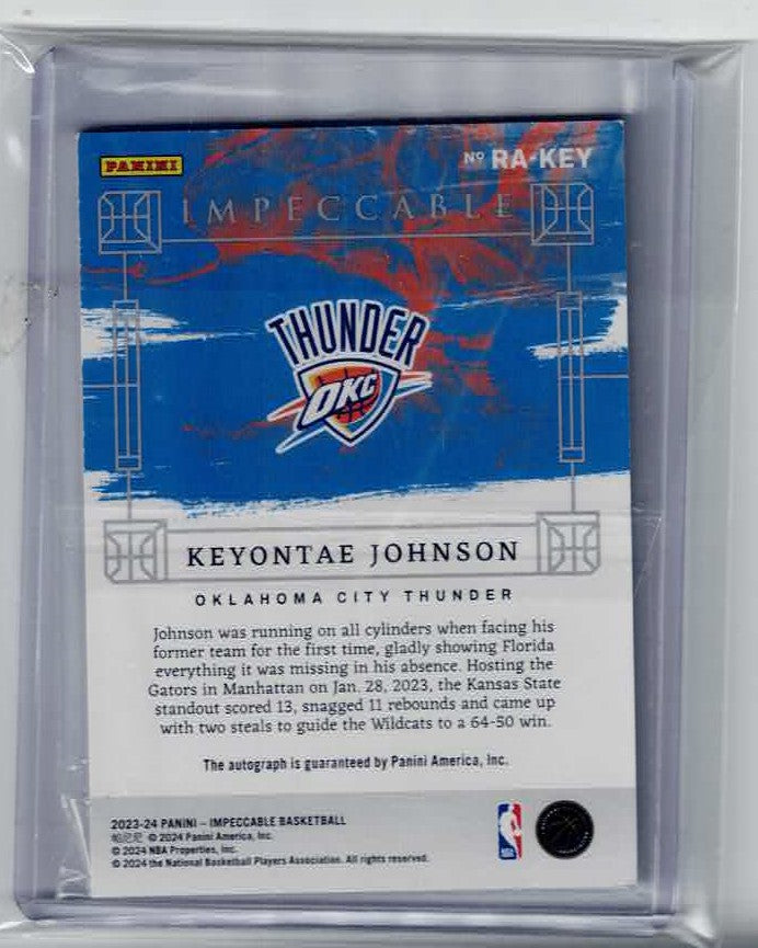 2023-24 Panini Impeccable Rookie Autograph #KEY Keyontae Johnson AUTO RC 35/88