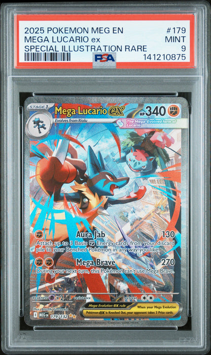Mega Lucario EX 179/132 Special Illustration Rare Pokemon PSA 9