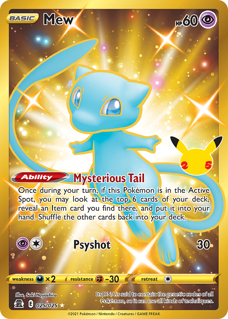 Mew 025/025 Holo Rare Celebrations Pokemon Near Mint