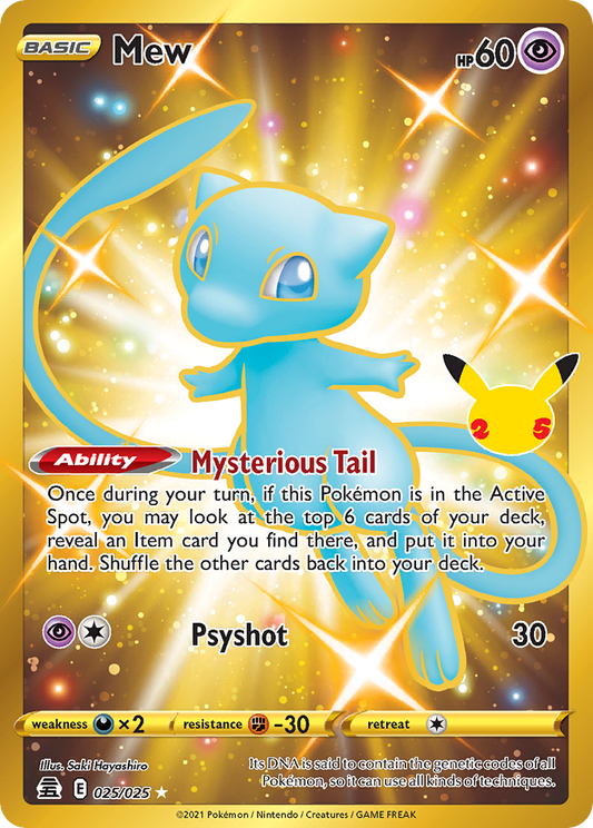 Mew 025/025 Holo Rare Celebrations Pokemon Near Mint