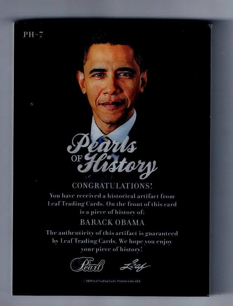 2024 leaf pearls of history Barack Obama PH-7 /5 patch of car card