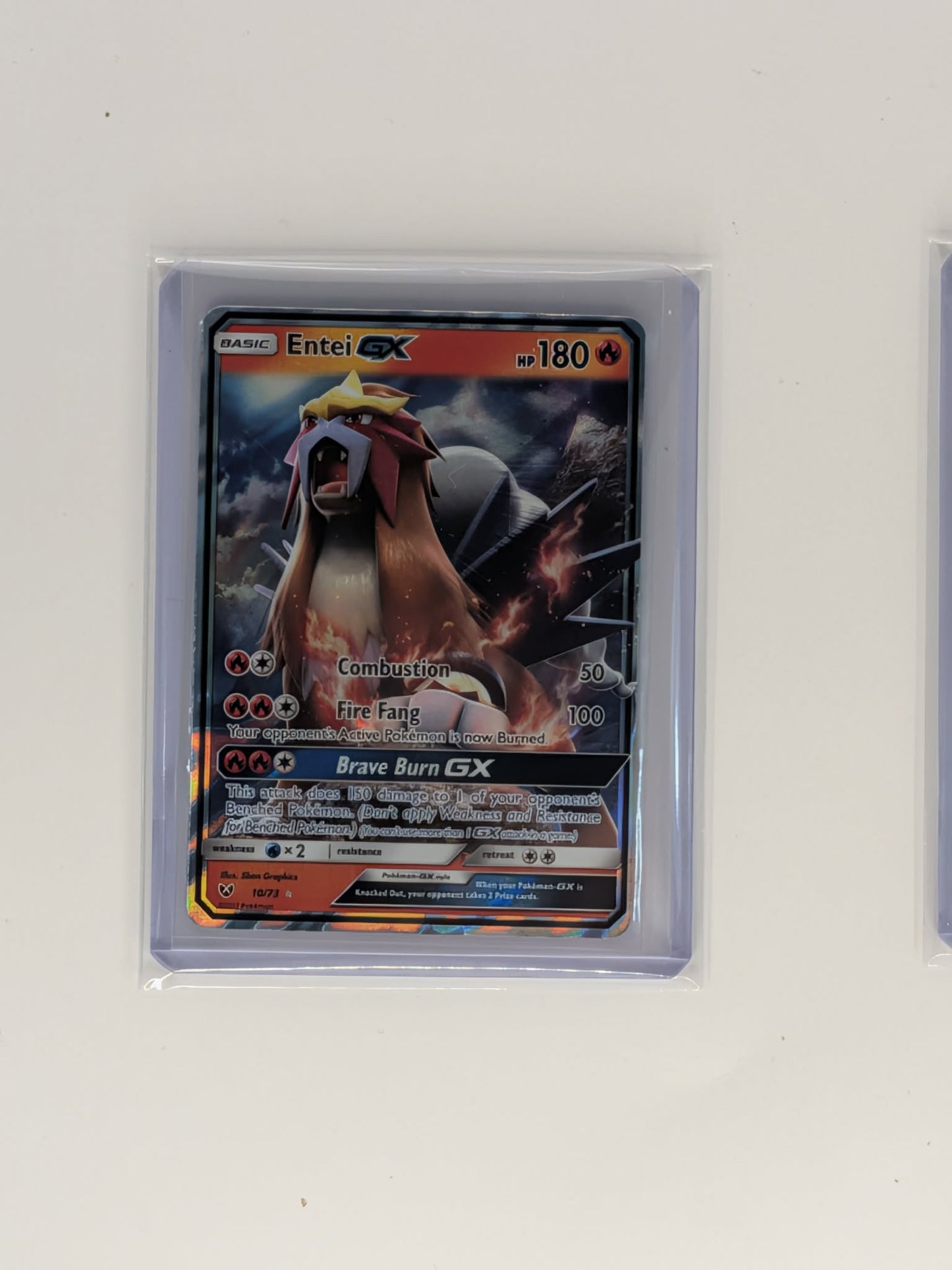 Entei GX 10/73 Holo Rare GX Shining Legends Pokemon Near Mint