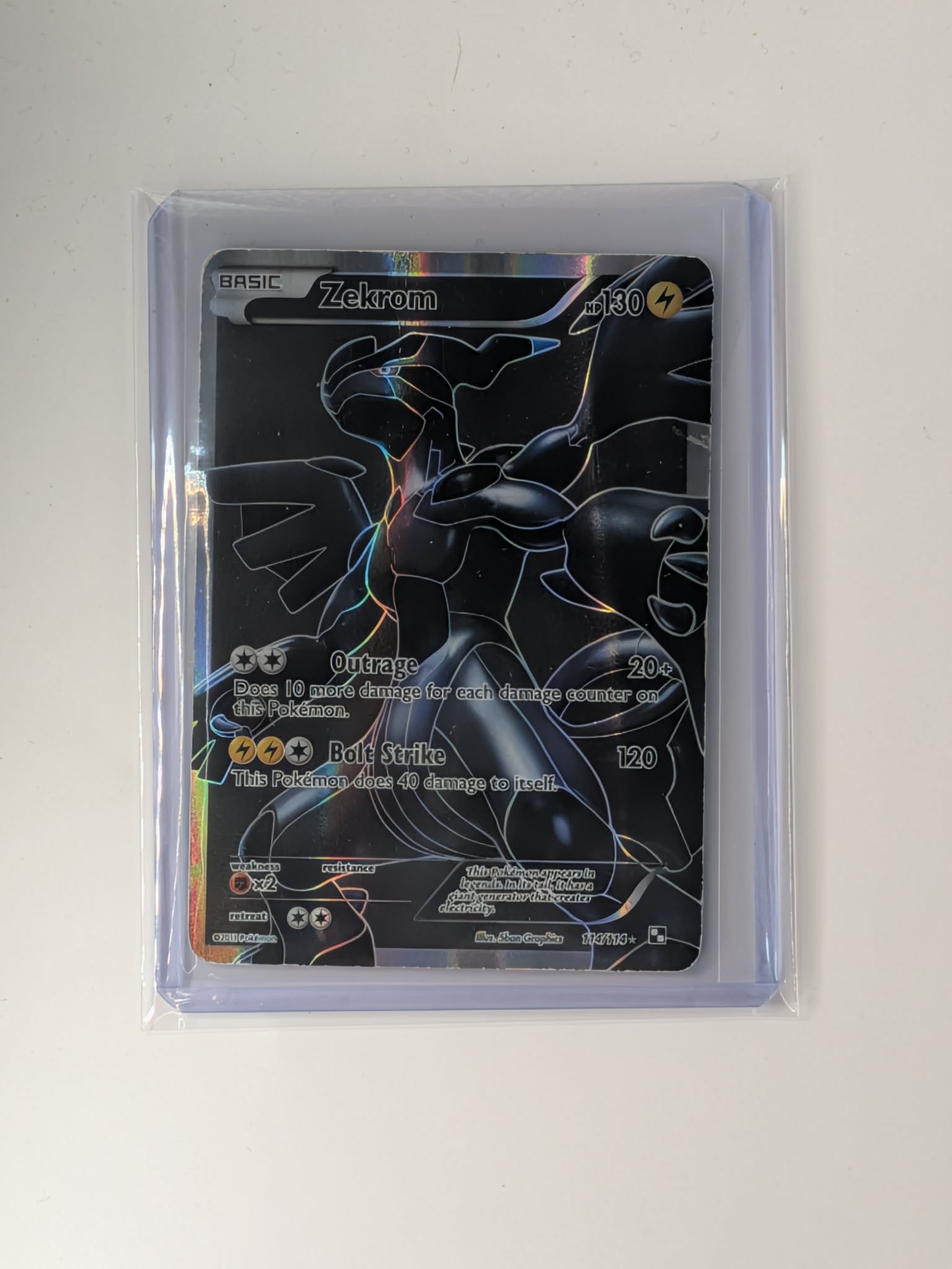 Zekrom 114/114 Rare Ultra Black & White Pokemon Heavily Played damaged