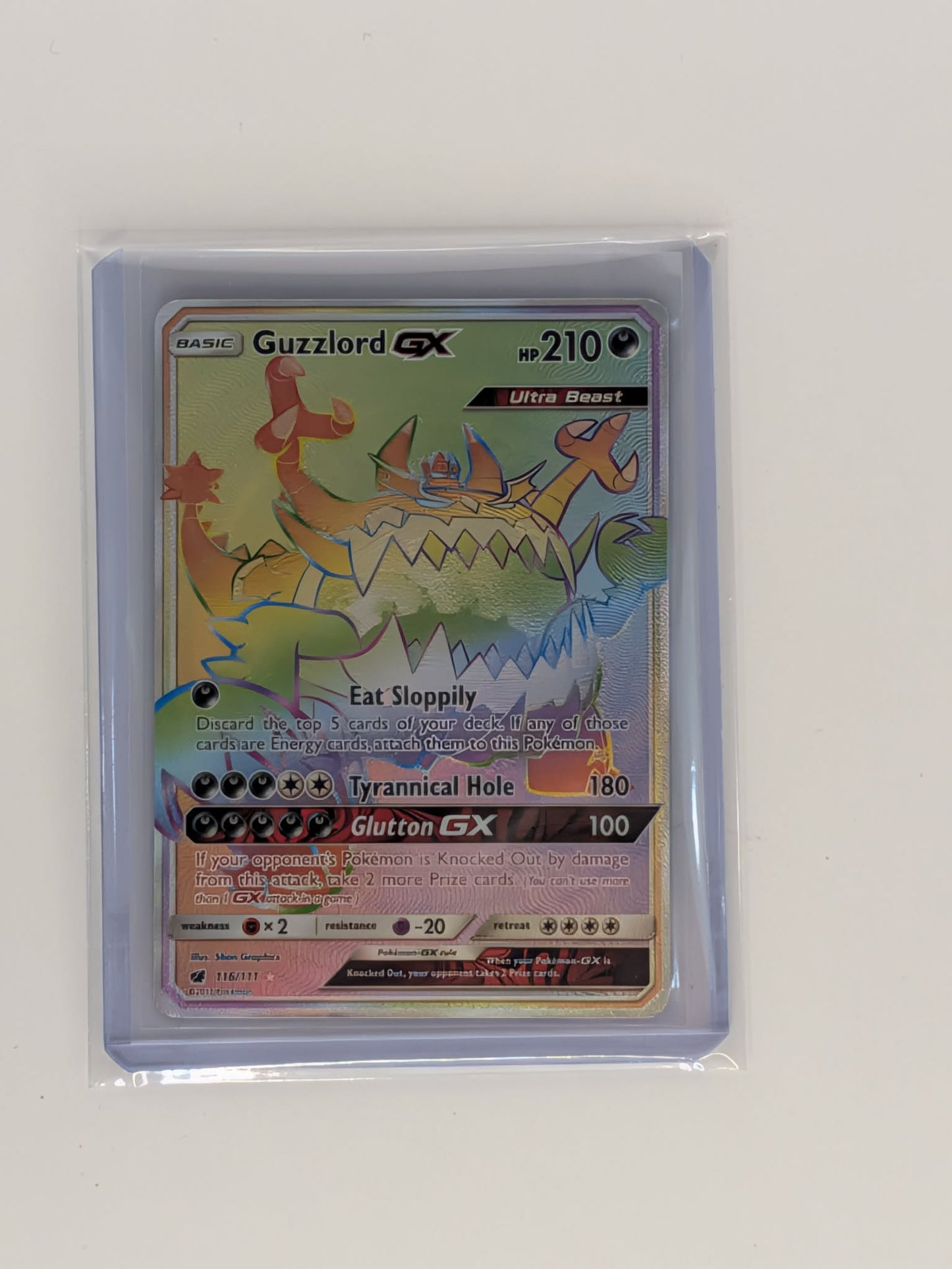 Guzzlord GX 116/111 Rare Rainbow Crimson Invasion Pokemon Near Mint