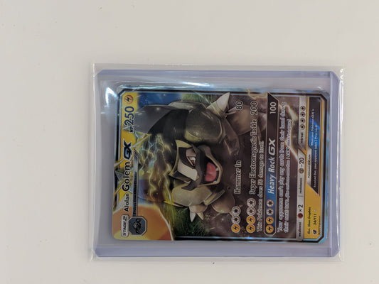 Alolan Golem GX 34/111 Holo Rare GX Crimson Invasion Pokemon Near Mint