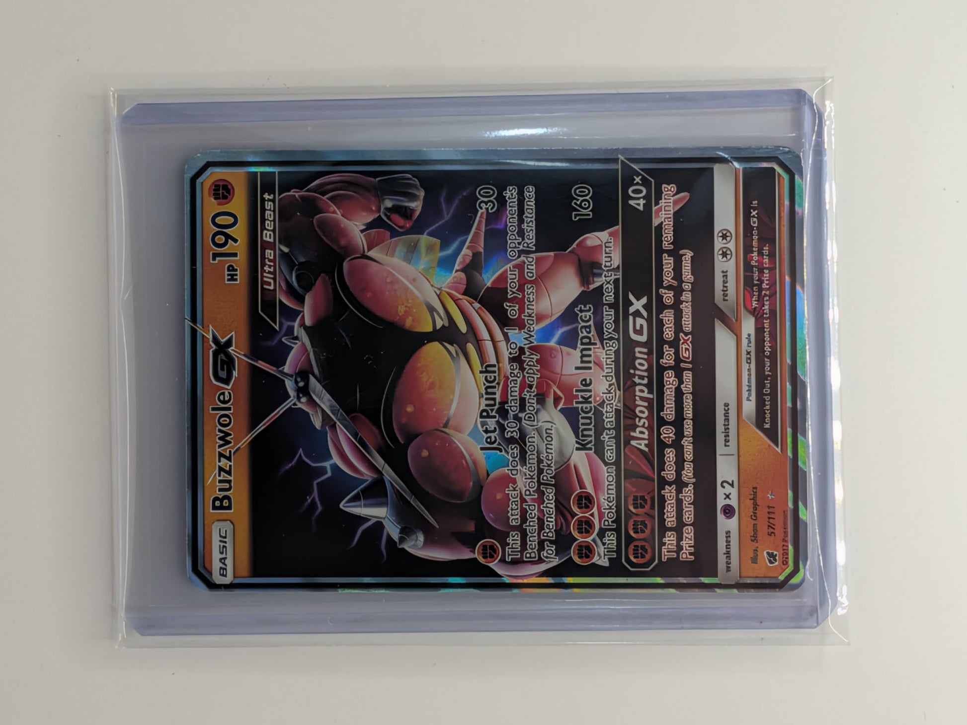 Buzzwole GX 57/111 Holo Rare GX Crimson Invasion Pokemon Near Mint