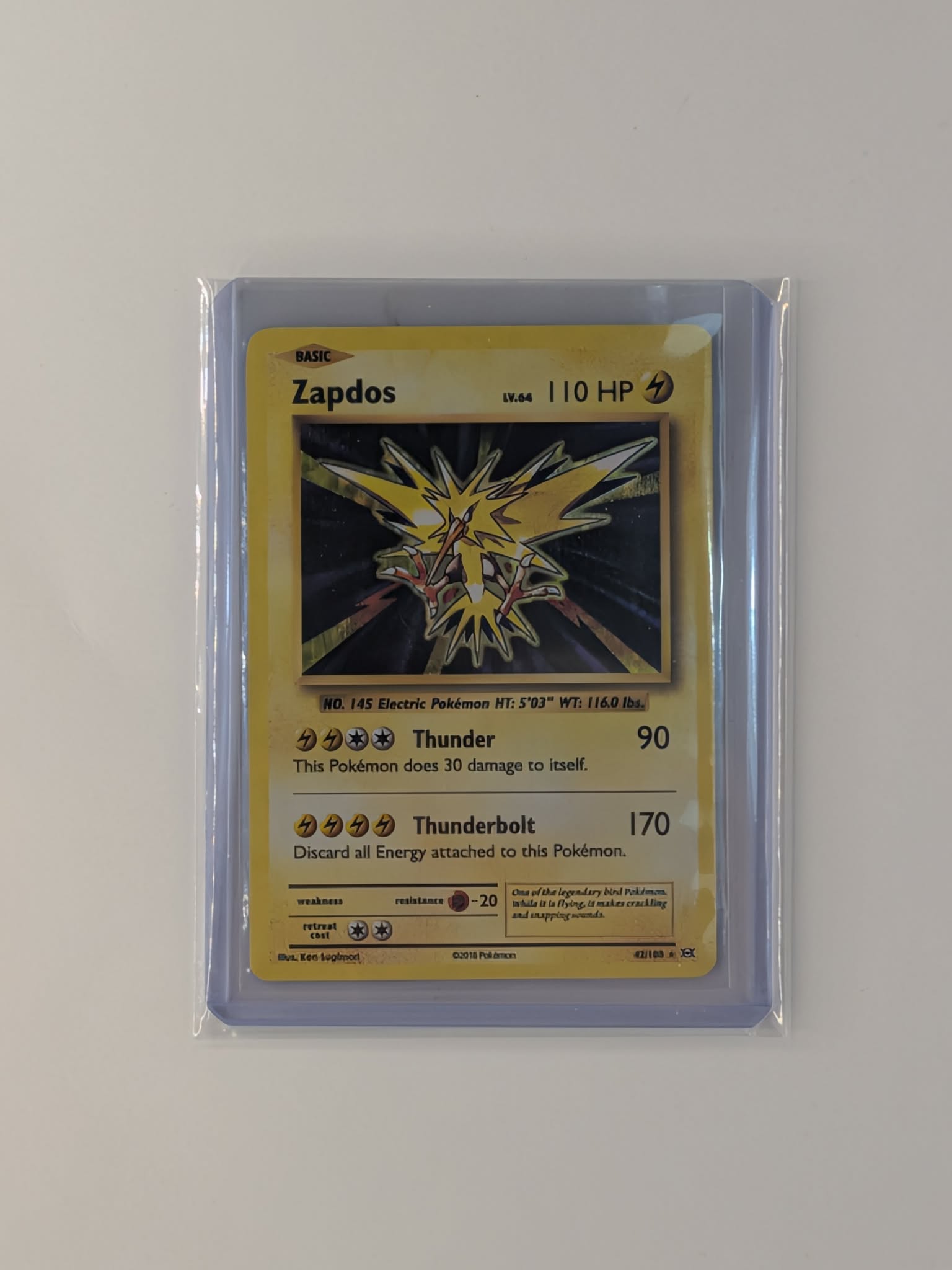 Zapdos 42/108 Holo Rare Evolutions Pokemon Near Mint