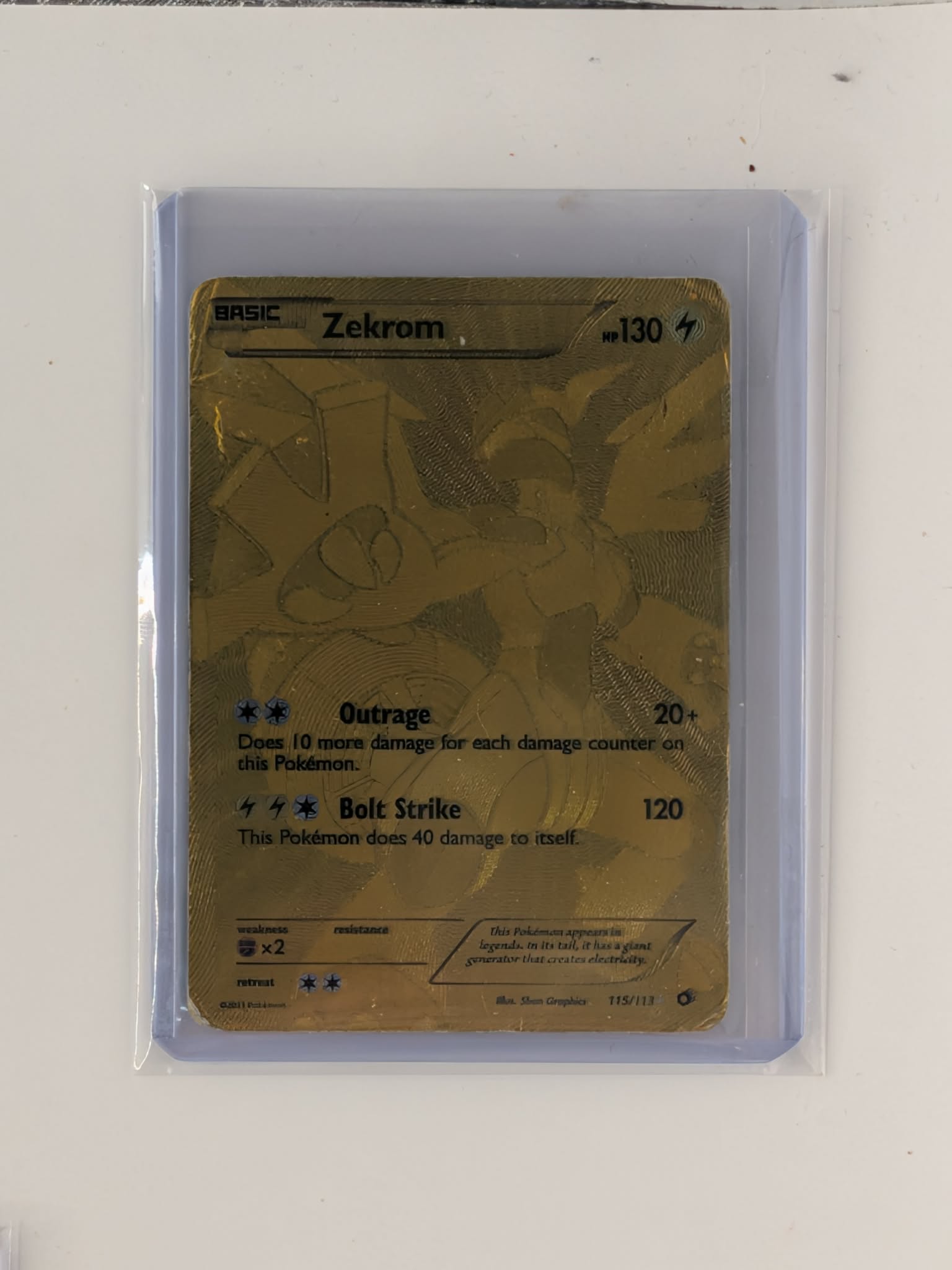 Zekrom 115/113 Secret Rare Legendary Treasures Pokemon Heavily Played damaged