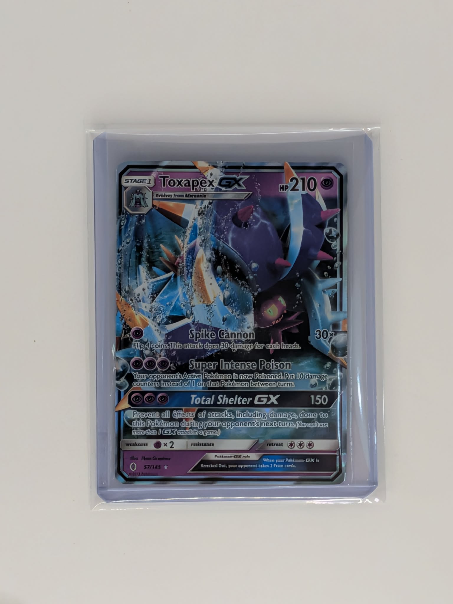 Toxapex GX 57/145 Holo Rare GX Guardians Rising Pokemon Near Mint