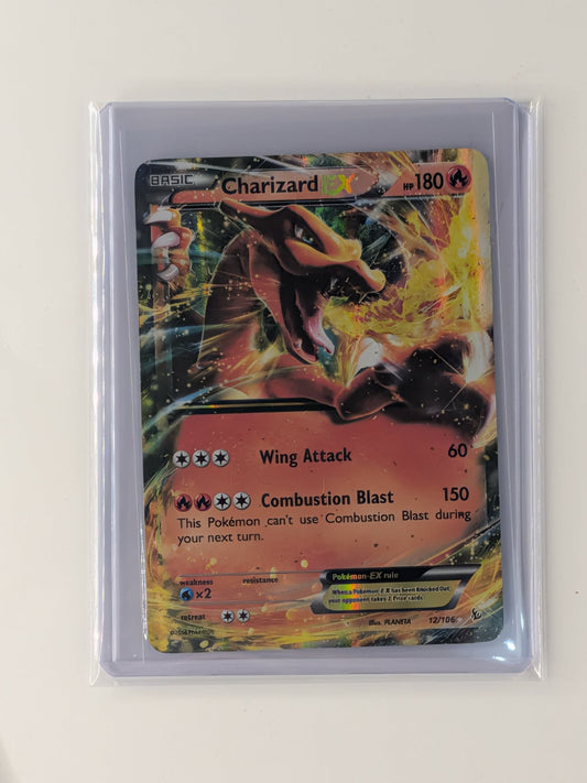 Charizard EX 12/106 Holo Rare EX Flashfire Pokemon Heavily Played damaged