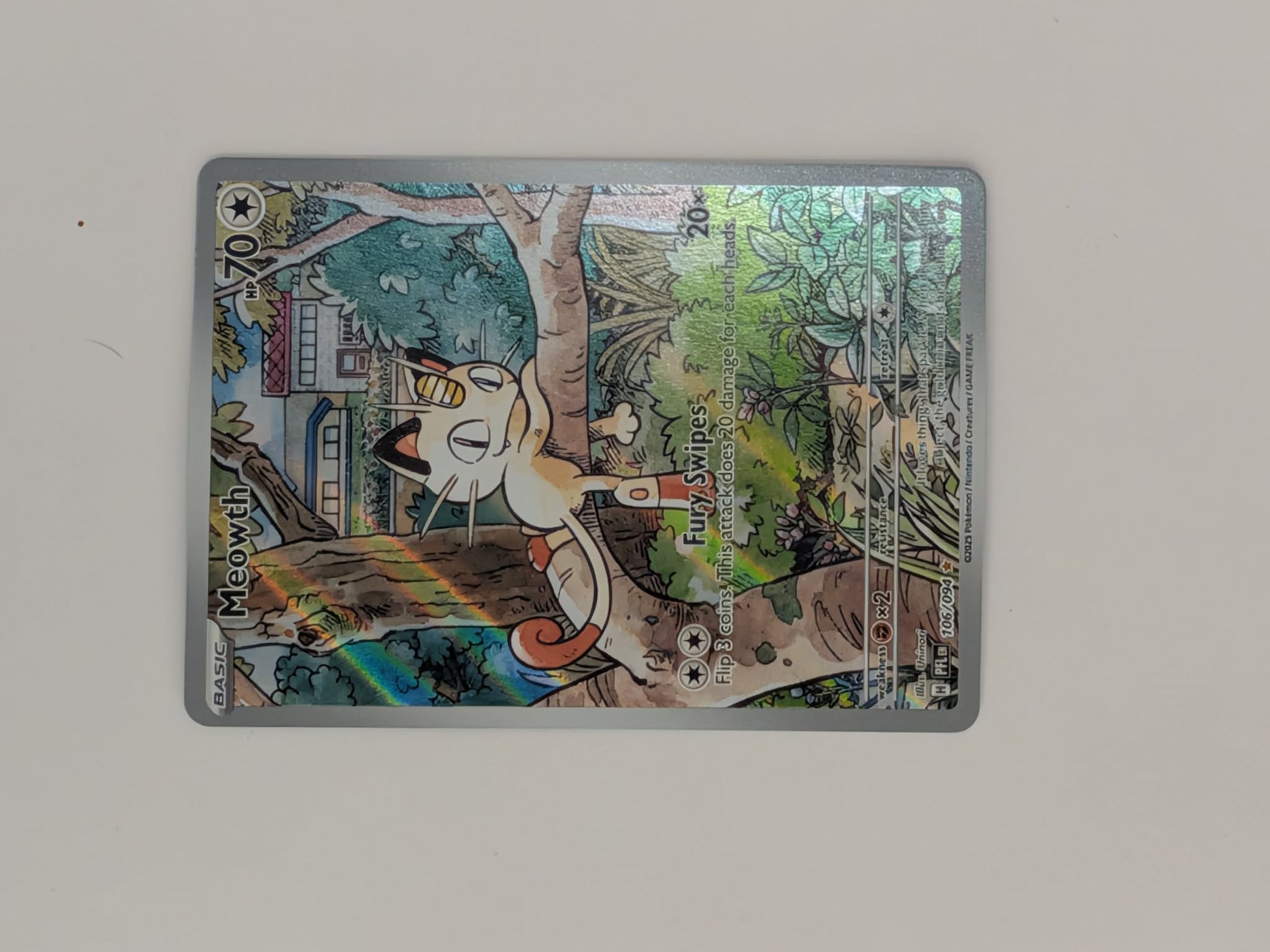 Meowth 106/094 Illustration Rare Phantasmal Flames Pokemon Near Mint