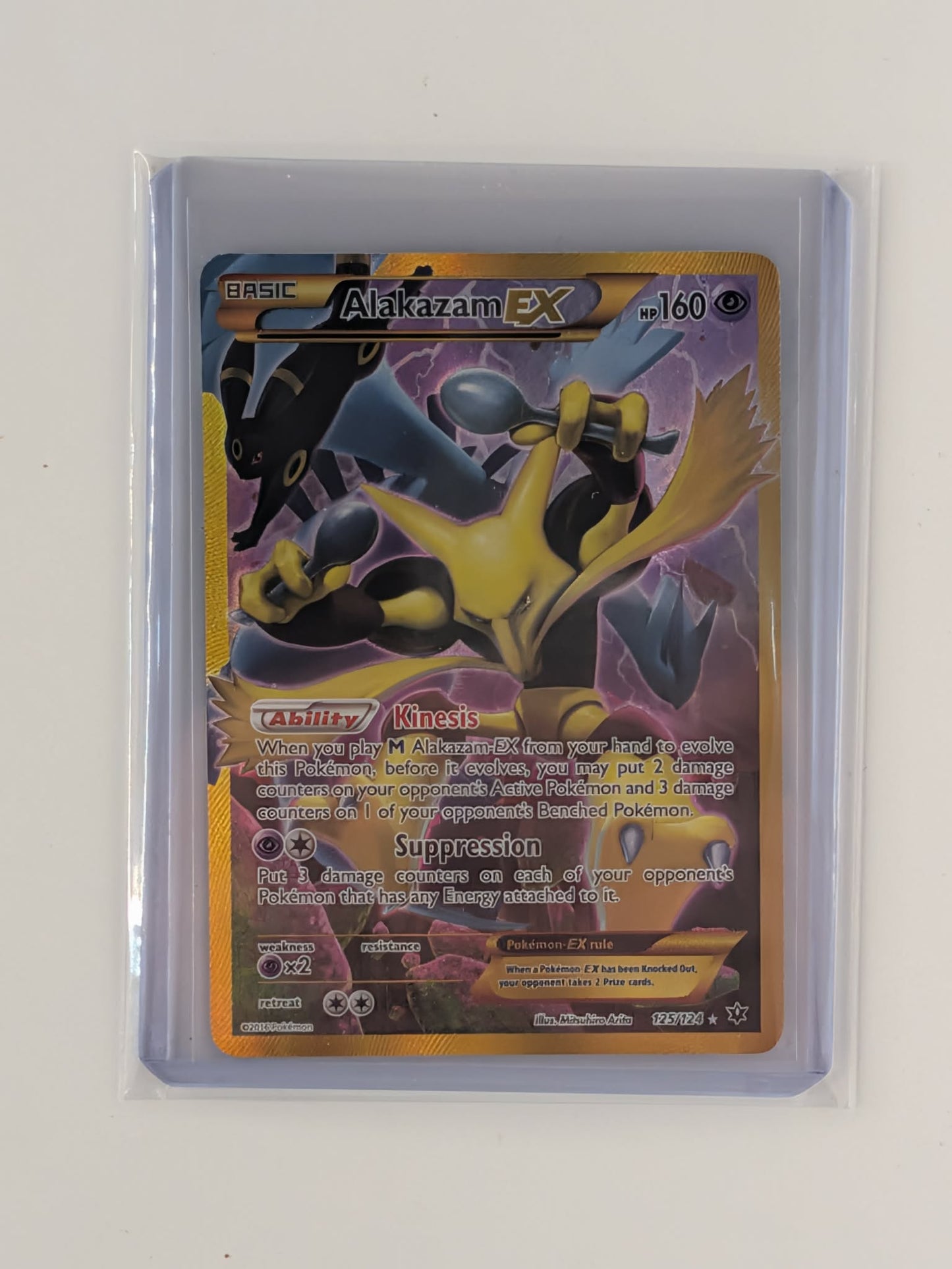 Alakazam EX 125/124 Secret Rare Fates Collide Pokemon Moderately Played