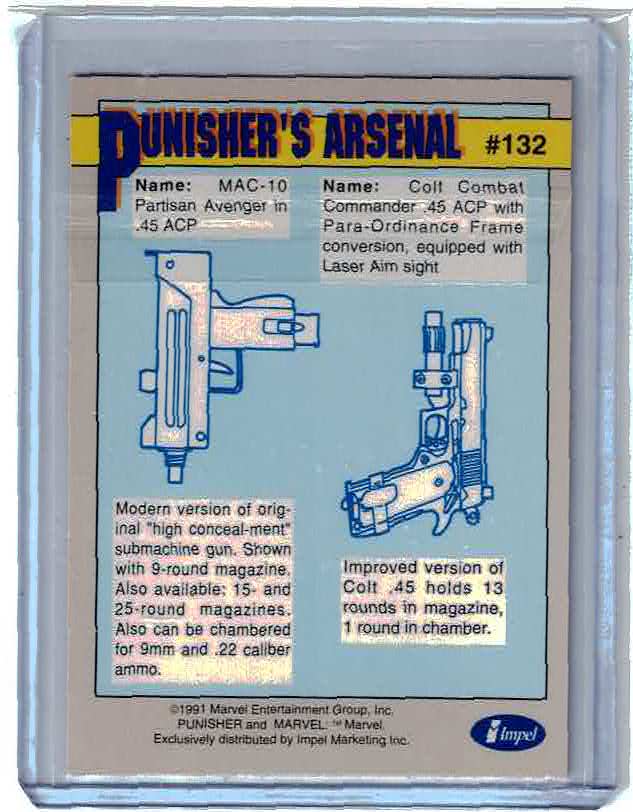 1991 Impel Marvel Universe SERIES 2 #132 Punishers Arsenal