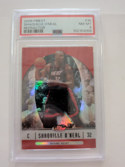 Shaquille O'Neal refractor 2006 Topps finest #36 psa 8