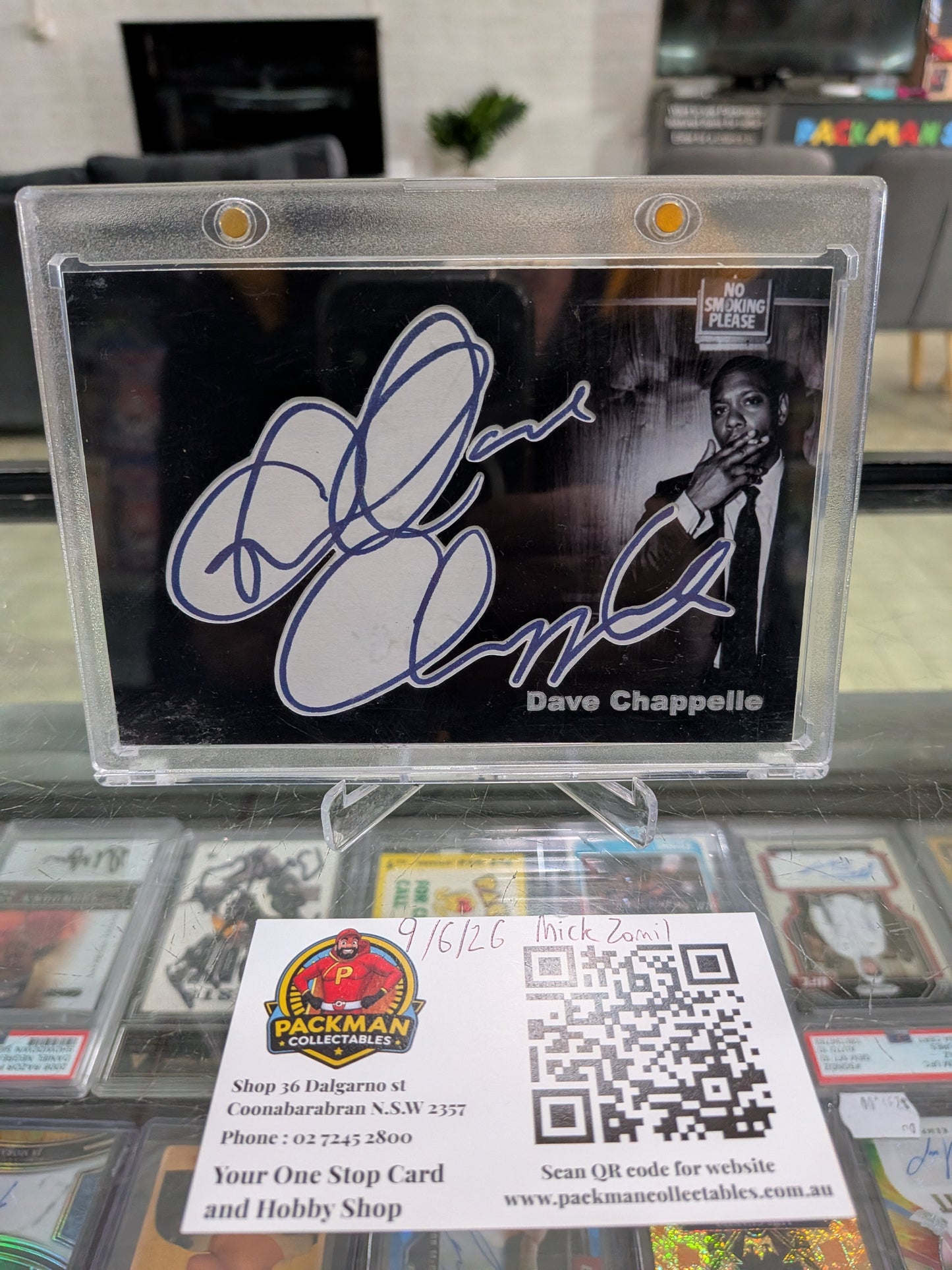Dave Chappelle auto card authentication done by JSA