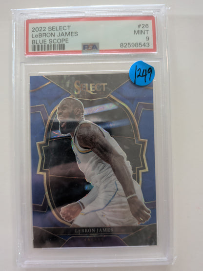 LeBron James select blue scope/249 2022 psa 9 #26