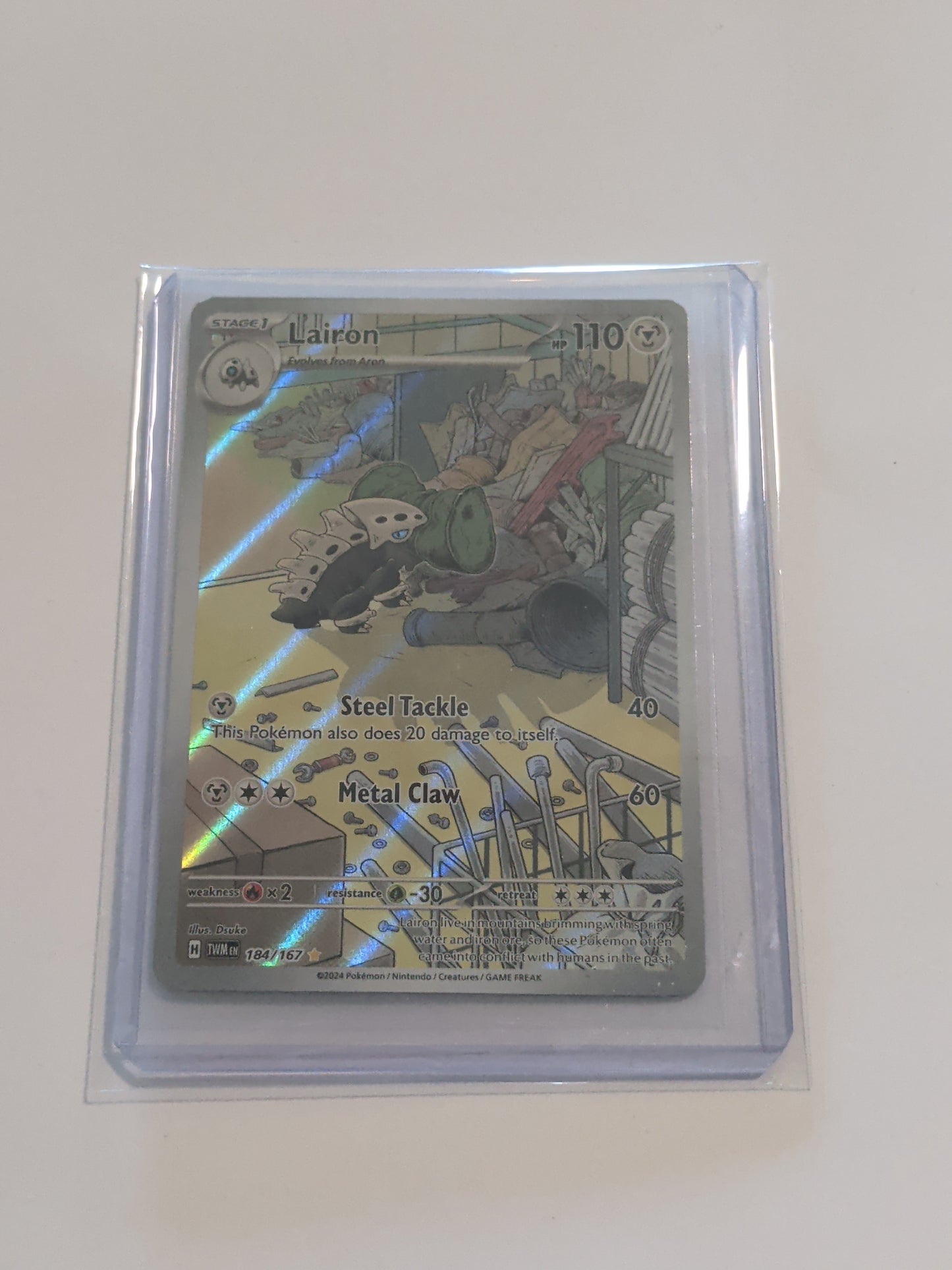 Lairon 184/167 - Illustration Rare Pokemon Card - Twilight Masquerade - NM