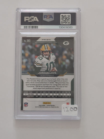 2020 Panini Prizm Jordan Love Autographed Neon Green Pulsar PSA Authentic DNA 10