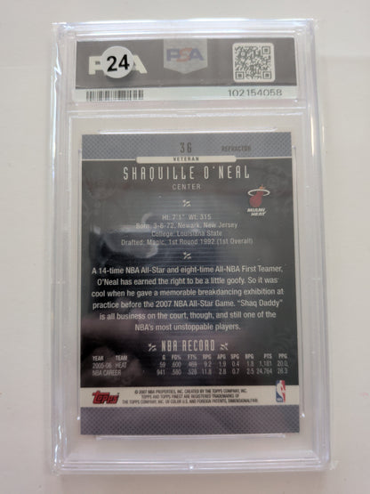 Shaquille O'Neal refractor 2006 Topps finest #36 psa 8