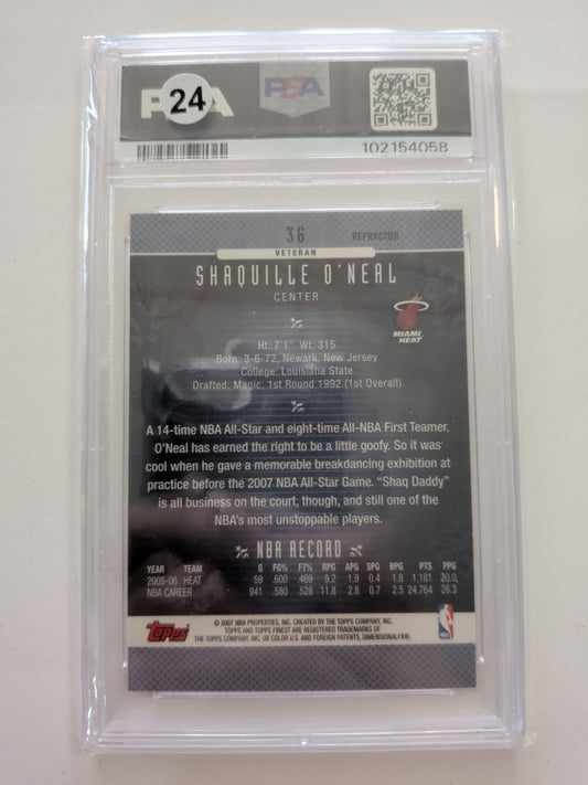 Shaquille O'Neal refractor 2006 Topps finest #36 psa 8