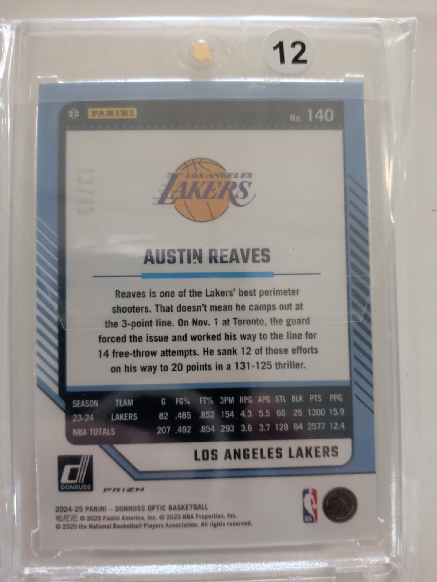 Austin Reeves white /15 24-25 prizm #140