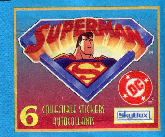 New/Sealed 1996 Fleer/Skybox Superman Animated Sticker Album Pack