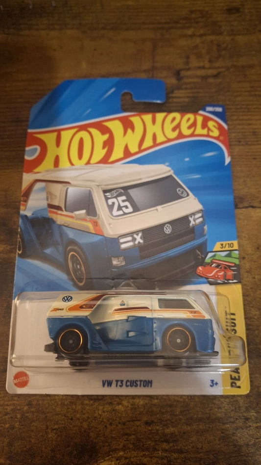 HOT WHEELS 2025 #200 - VW T3 Custom (Beige/Blue #3 Peak Pursuit - Long Card)