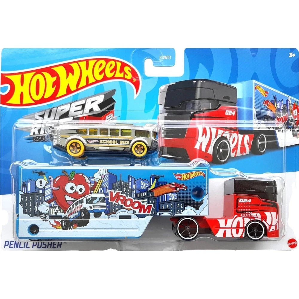 Hot Wheels Super Rigs Pencil Pusher Die-Cast Vehicle Set