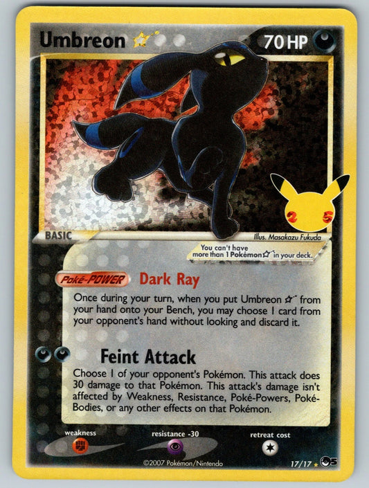 Umbreon Star 17/17 Celebrations: Classic Collection Pokemon NM