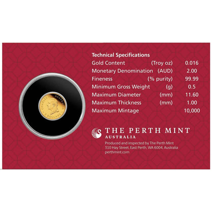 Australian Lunar Series III 2026 Year of the Horse 0.5g Gold Proof Coin in Card