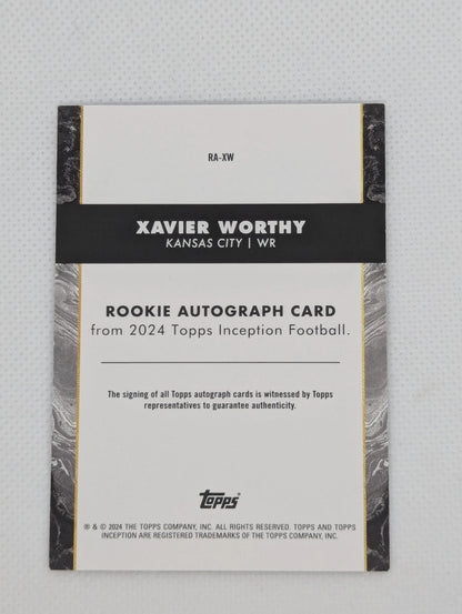 2024 Topps Inception Xavier Worthy #RA-XW Rookie Autograph On Card Chiefs RC