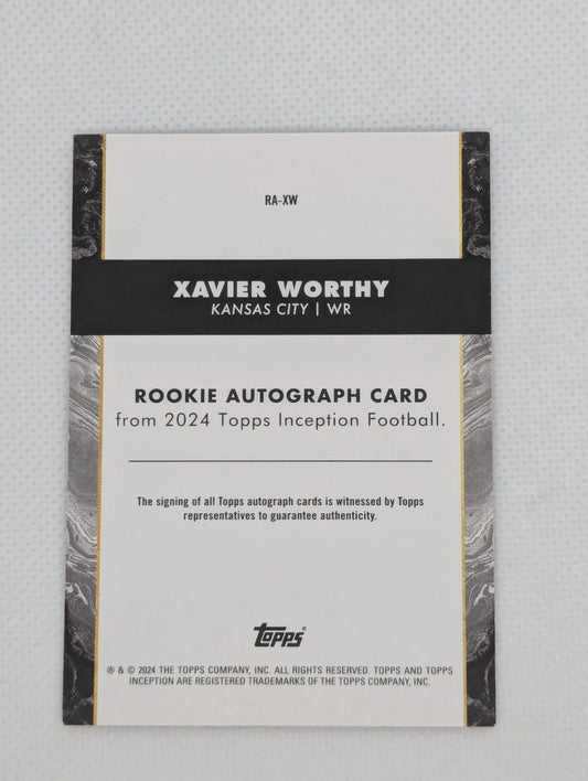 2024 Topps Inception Xavier Worthy #RA-XW Rookie Autograph On Card Chiefs RC