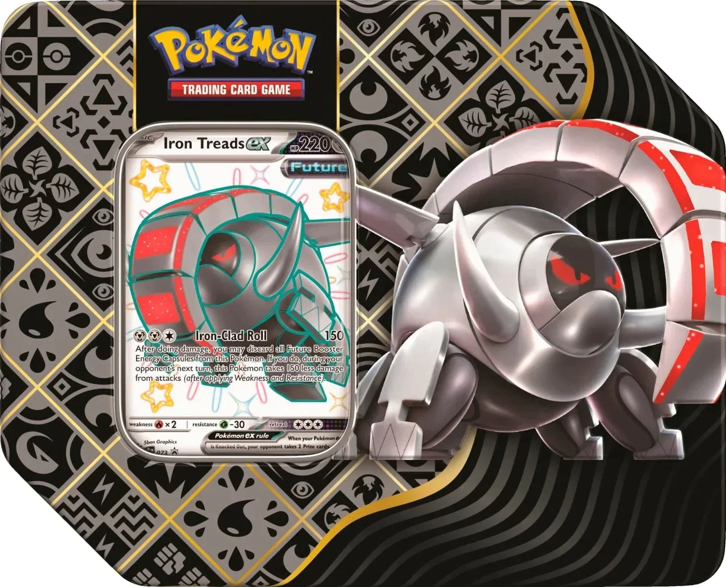 Pokemon Scarlet & Violet Paldean Fates Tin | Shiny Iron Treads EX