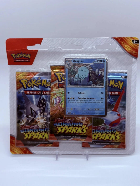 Pokemon Scarlet & Violet Surging Sparks 3 Booster Blister random art work given