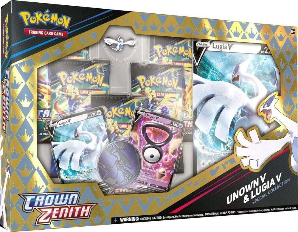 Pokemon TCG Crown Zenith Lugia V & Unown V Special Collection Box - New / Sealed