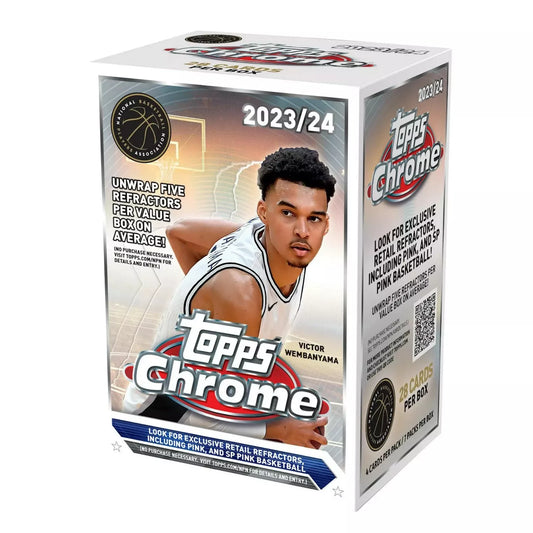 2023/24 Topps Chrome Basketball Value Blaster Box Factory Sealed Trading Cards
